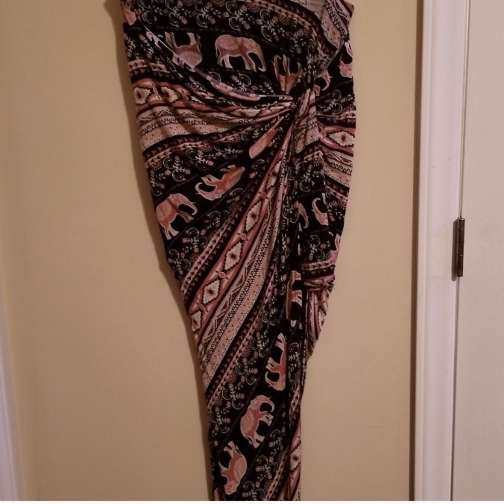 Tribal print wrap skirt